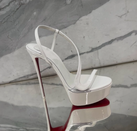 Women Shoes Formal - Metaliczne skórzane sandały na platformie i