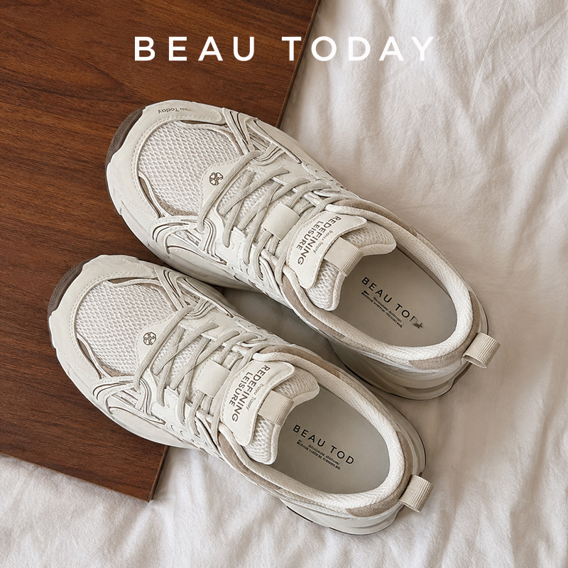 Women'S Shoes Com - BEAUTODAY Grube Sneakersy Damskie Skóra Dwojskólna