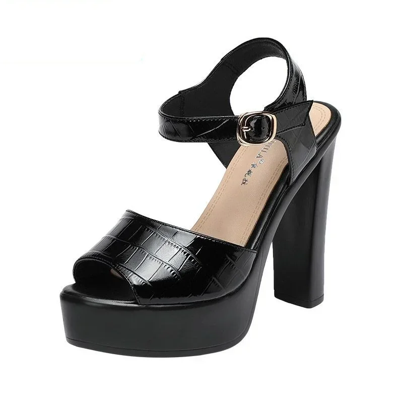 Women Shoes Formal - Sandały ze skóry naturalnej, modne, na