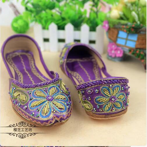 Women'S Shoes In Pakistan - Pakistańskie damskie buty płaskie haftowane wiosenne