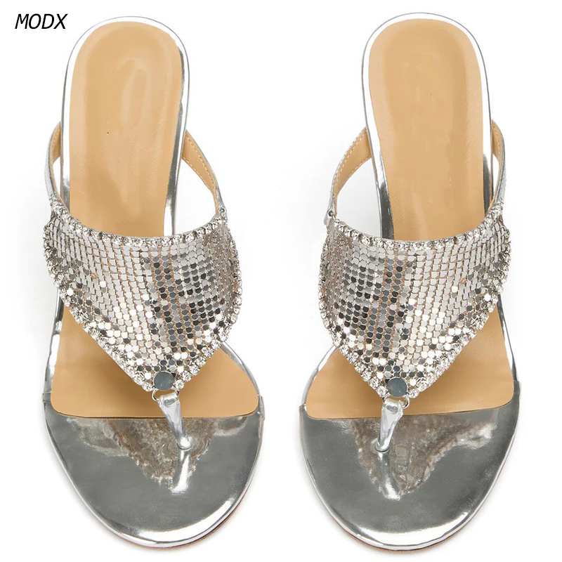 Damskie srebrne metaliczne kla – Thong Flat Sandal recenzja i cena