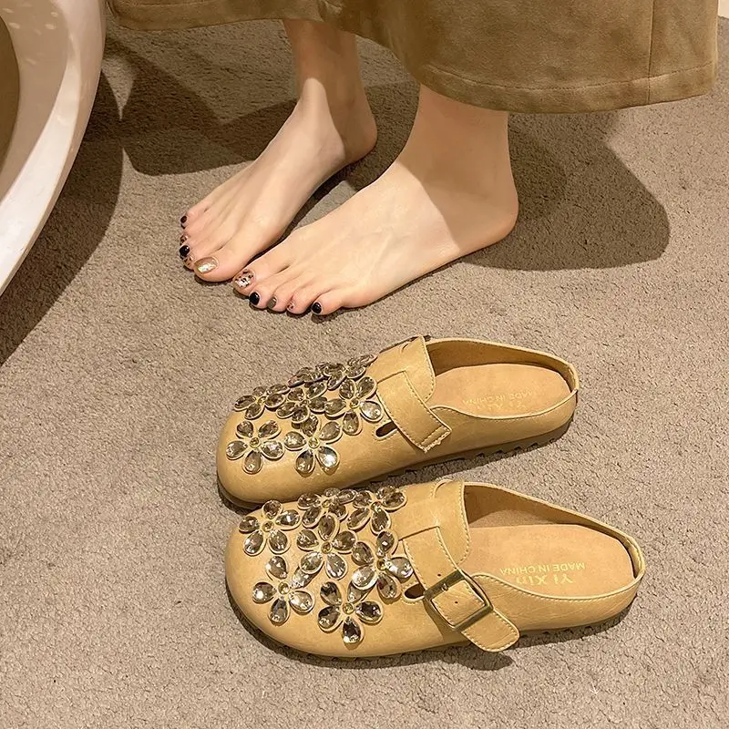 Damskie klapki z kwiatowym wzo – Women Shoes Mules recenzja i cena